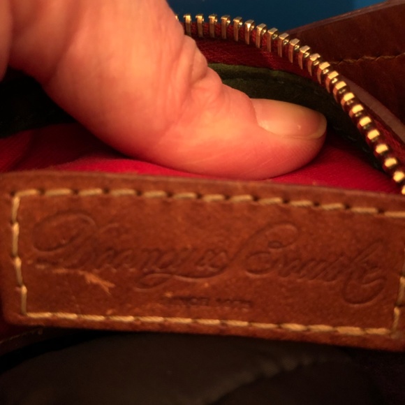 Dooney & Bourke Tote Purse Brown/Tan with tassels. - Picture 5 of 7